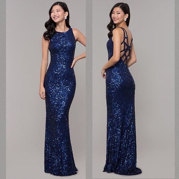 PromGirl Dresses & Skirts - Promgirl Blue Sequins Dress (10)